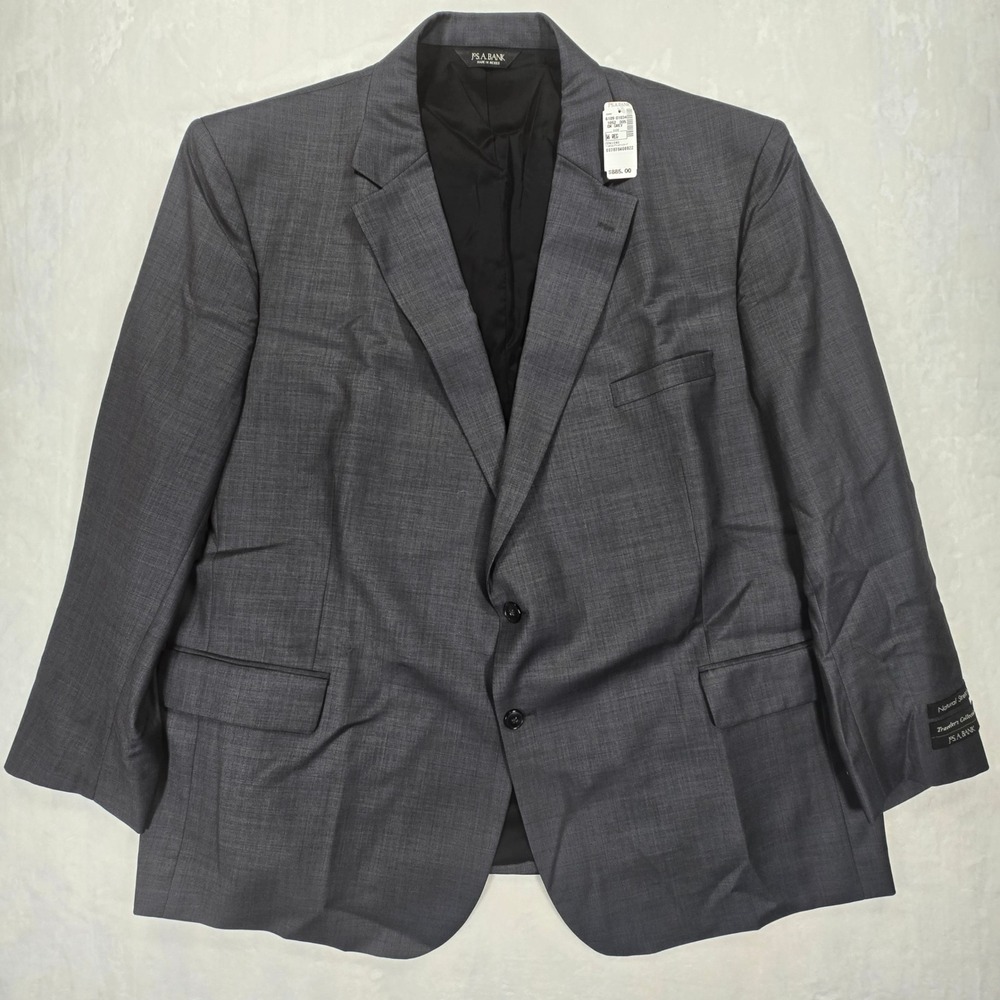 Jos A Bank Traveler Blazer 56R Big & Tall Gray 100% Wool NWT $885 Mens